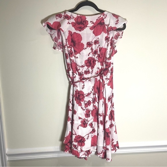 Free People French Quarter Ivory Floral Print Wrap Dress Size small - Picture 6 of 8